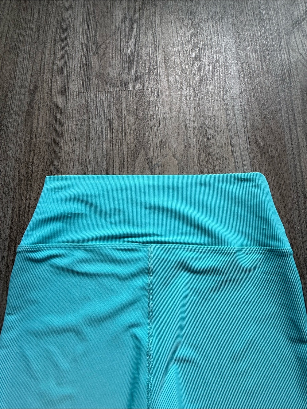 Beach Riot Turquoise Ribbed High-Waist Bike Shorts - Picture 6 of 6
